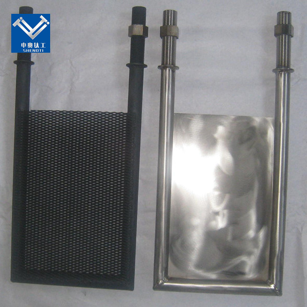 Titanium anode for sewage treatment